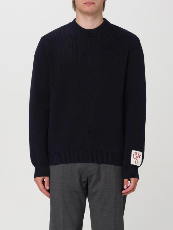 26SS 골든구스 로고 코튼 라운드넥 스웨터 GMP00841P00066250486 Navy