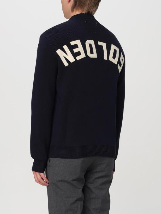 26SS 골든구스 로고 코튼 라운드넥 스웨터 GMP00841P00066250486 Navy - GOLDEN GOOSE