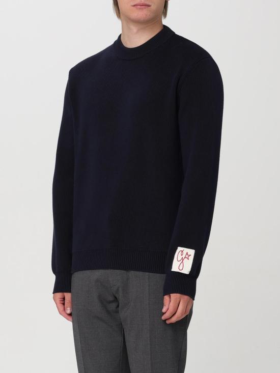 26SS 골든구스 로고 코튼 라운드넥 스웨터 GMP00841P00066250486 Navy - GOLDEN GOOSE