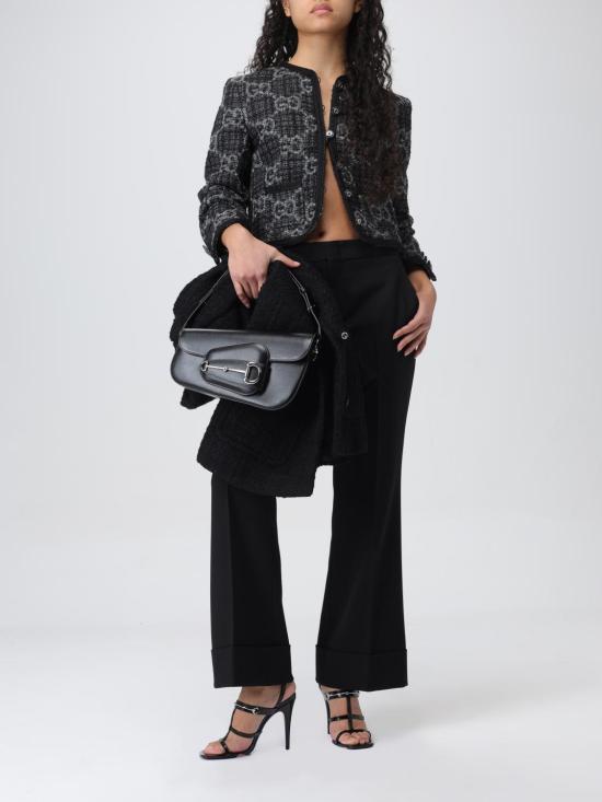 25FW 구찌 울 팬츠 울  776315ZHW51 1000 Black - GUCCI