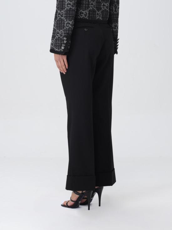 25FW 구찌 울 팬츠 울  776315ZHW51 1000 Black - GUCCI