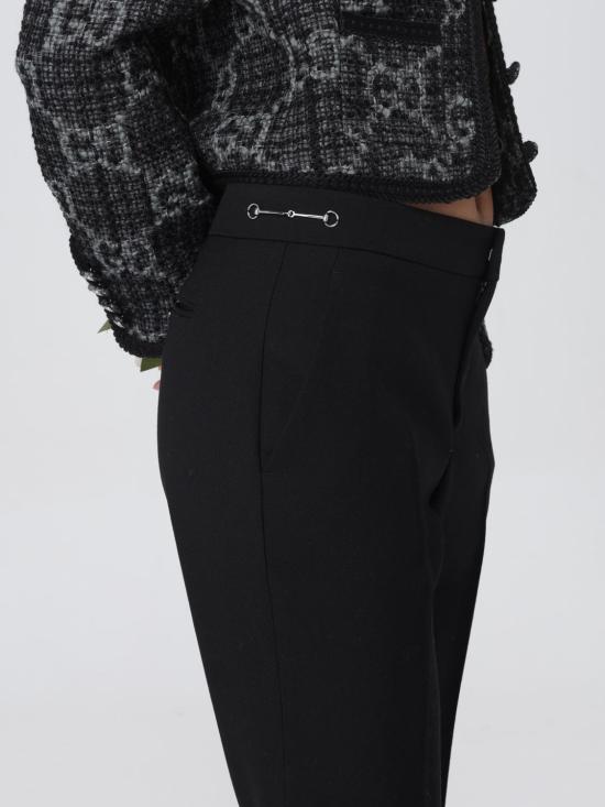 25FW 구찌 울 팬츠 울  776315ZHW51 1000 Black - GUCCI