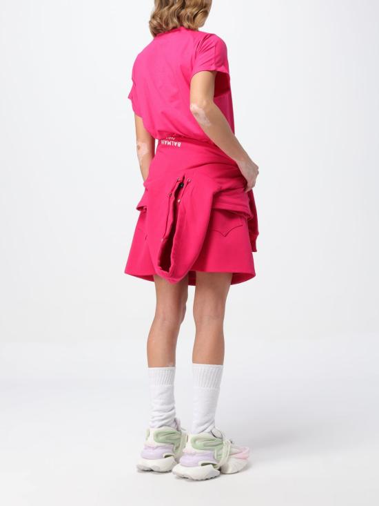  발망 스커트 CF1LA359WC09 4DK Fuchsia - BALMAIN