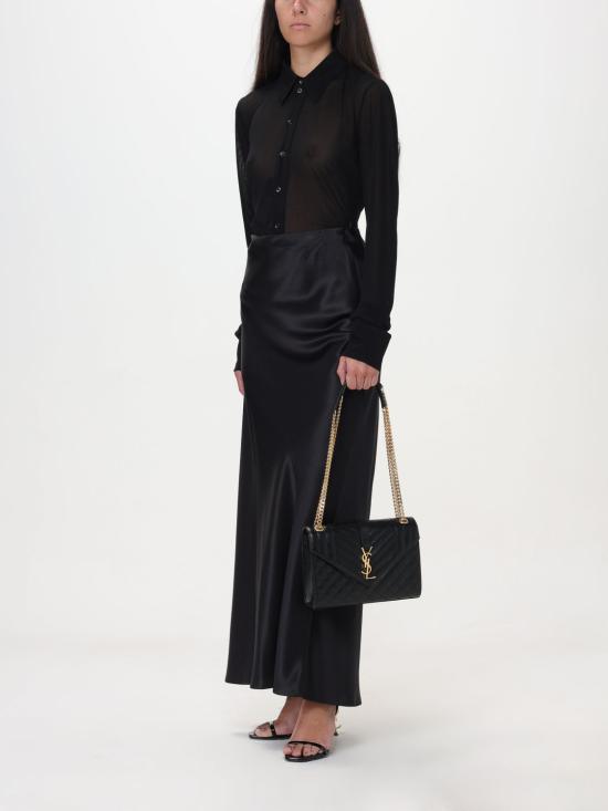 25FW 생로랑 블라우스 777665Y5I35 1000 Black - SAINT LAURENT