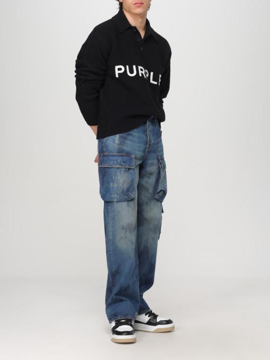 25FW 퍼플 브랜드 스웨터 M7033EWBB424 Black - PURPLE BRAND