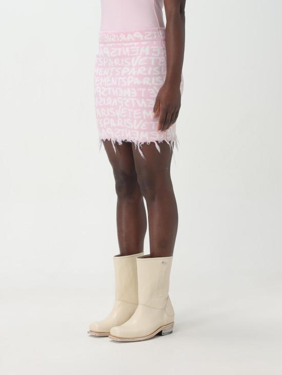  베트멍 숏 스커트 WE64KN900PW PINKWHITE Pink - VETEMENTS