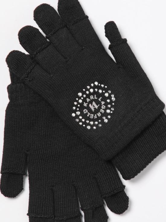 25FW [키즈] 칼라거펠트 장갑 Z30335 09B Black - KARL LAGERFELD