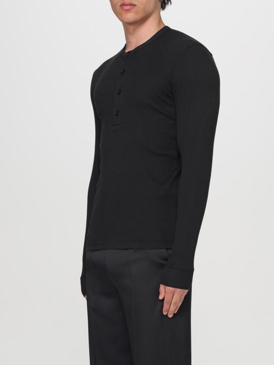  톰포드 긴팔 티셔츠 JHL005JMT003F23 LB999 Black - TOMFORD