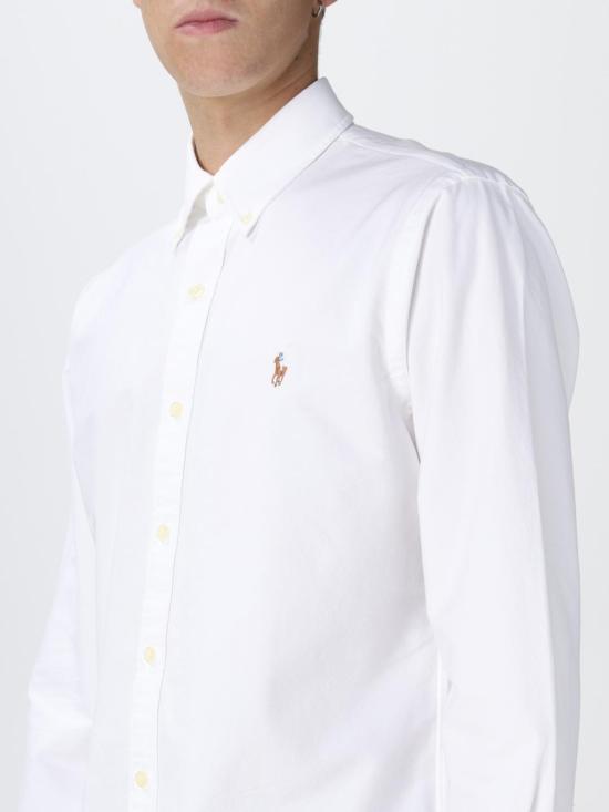 25FW 폴로 랄프로렌 컬러 포니 자수 커스텀 핏 버튼 다운 셔츠 710792041 001 White - POLO RALPH LAUREN
