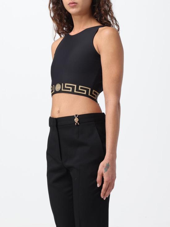 25FW 베르사체 민소매 티셔츠 10041041A06229 1B000 Black - VERSACE