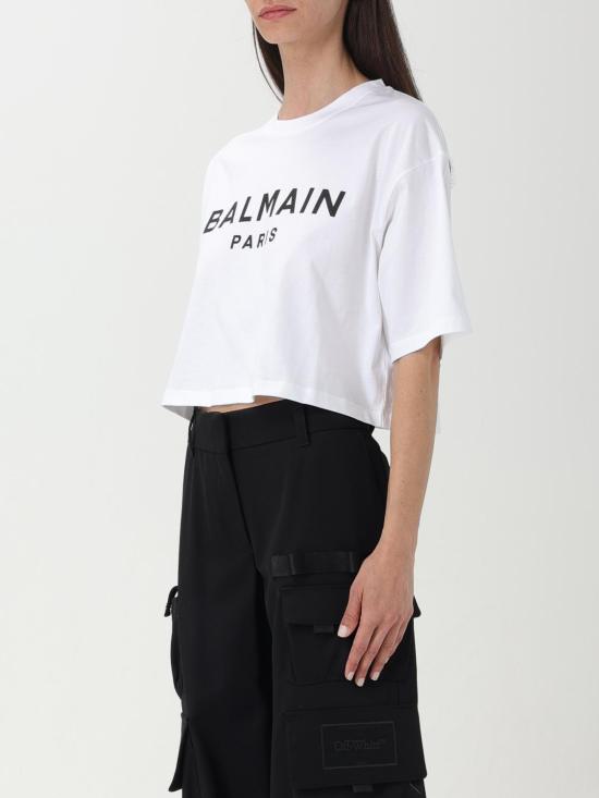 25FW 발망 반팔 티셔츠 BF1EE020BB02 GAB White - BALMAIN