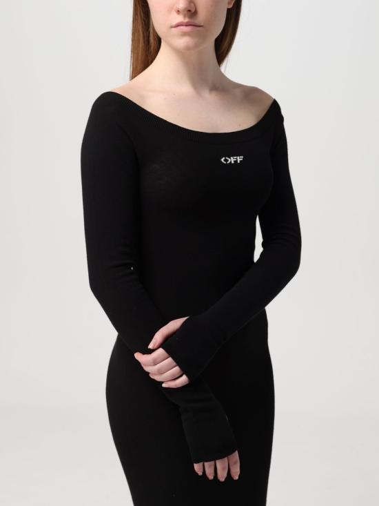  오프화이트 롱 원피스 OWHI055C99KNI001 1001 White - OFF WHITE