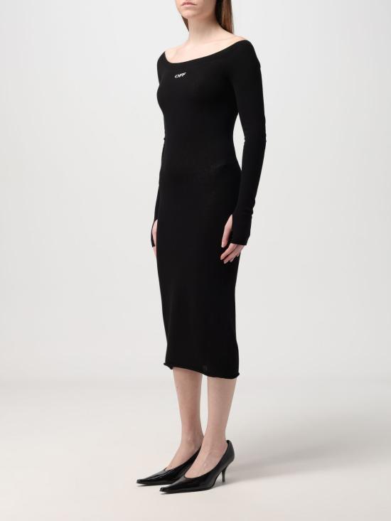  오프화이트 롱 원피스 OWHI055C99KNI001 1001 White - OFF WHITE