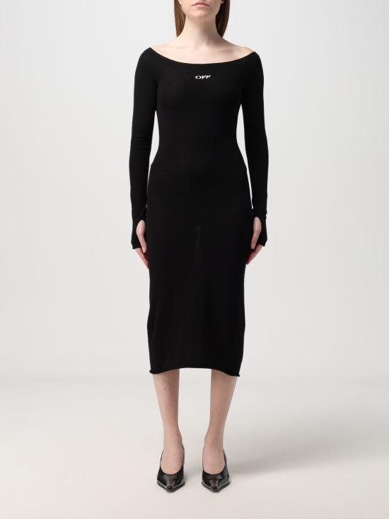  오프화이트 롱 원피스 OWHI055C99KNI001 1001 White