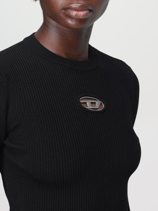 25FW 디젤 M-발라리 오발 D 립 니트 비스코스 블렌드 탑 A153280DLAX 9XX Black - DIESEL