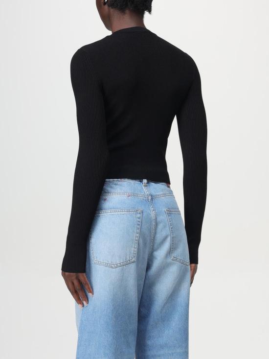 25FW 디젤 M-발라리 오발 D 립 니트 비스코스 블렌드 탑 A153280DLAX 9XX Black - DIESEL