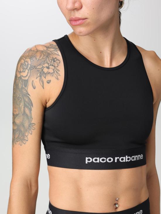  파코라반 민소매 티셔츠 23AJTO608PA0092 P001 Black - PACO RABANNE