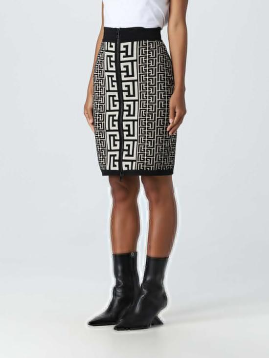 25FW 발망 스커트 BF1LC006KE67 GFE Yellow Cream - BALMAIN