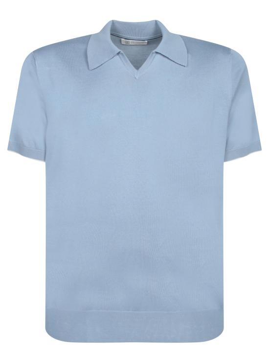 25SS 브루넬로 쿠치넬리 폴로 티셔츠 M29800145 CAS12 Blue