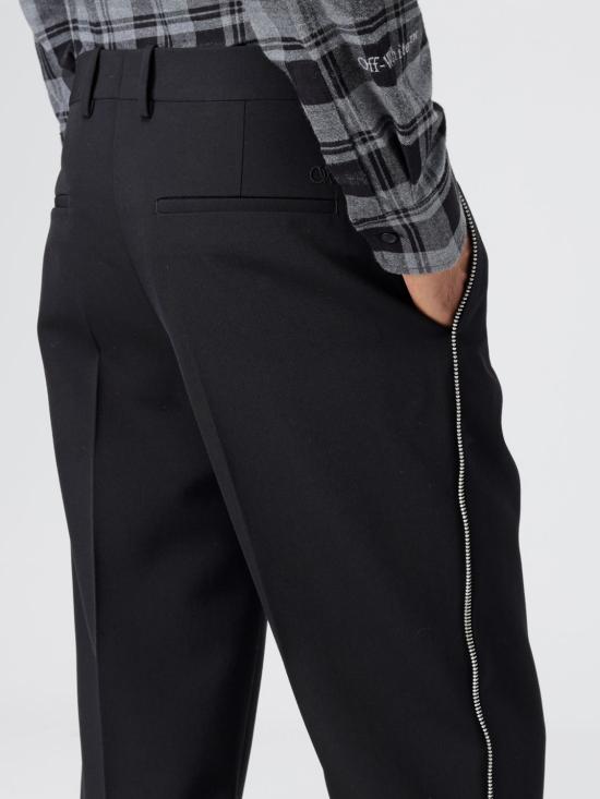 25FW 오프화이트 스트레이트 팬츠 OMCO023F23FAB001 1010 Black - OFF WHITE