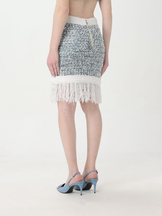 25FW 발망 스커트 CF1LB293KF88 SLJ Gnawed Blue - BALMAIN