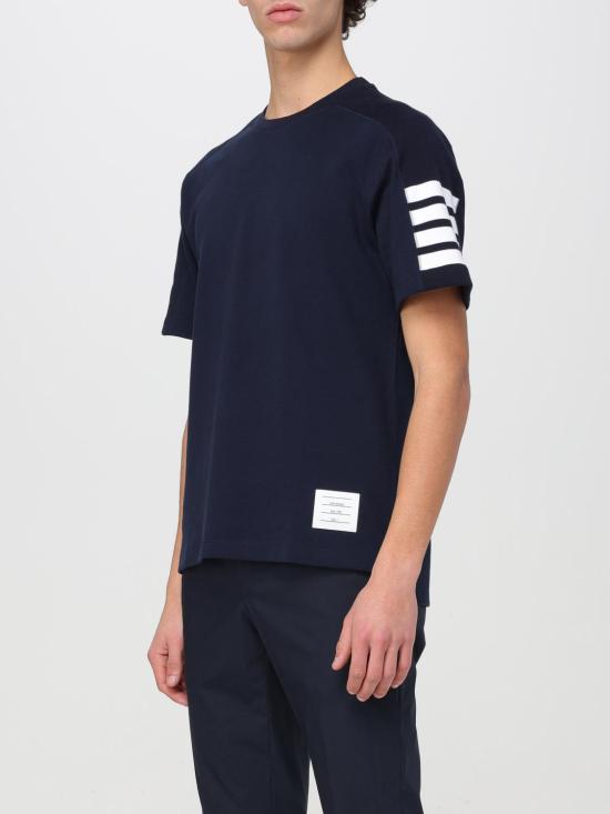 25FW 톰브라운 반팔 티셔츠 MJS246A07323 415 Blue - THOM BROWNE