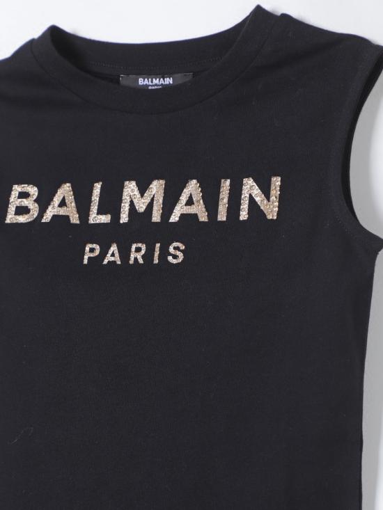 25FW [키즈] 발망 원피스 BU1C72Z0057 930OR Black - BALMAIN