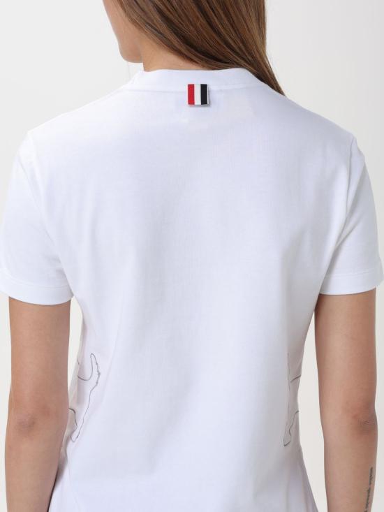 25FW 톰브라운 반팔 티셔츠 FJS167EJ0058 100 White - THOM BROWNE