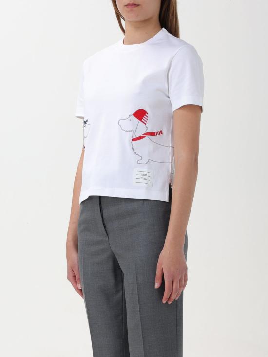 25FW 톰브라운 반팔 티셔츠 FJS167EJ0058 100 White - THOM BROWNE