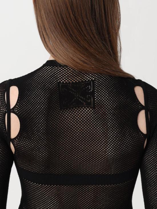 25FW 오프화이트 긴팔 티셔츠 OWHT020S24KNI001 1010 Black - OFF WHITE