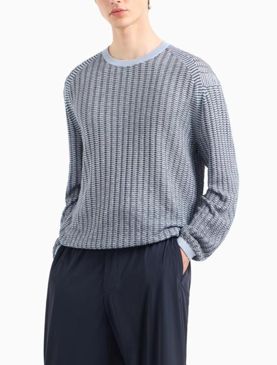 25SS 엠포리오 아르마니 스웨터 EM000895AF14229F9030 SUBDUED BLUE - EMPORIO ARMANI