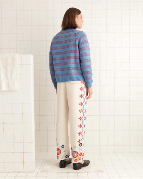  보디 스트레이트 팬츠 보드 비즈 가든 파티  에크루 멀티 - BODE