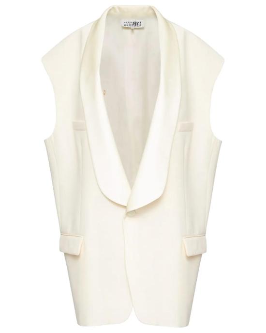  MM6 메종마르지엘라 코트 Mm6 메종 마르지엘라 테일러드 웨이스트코트 옅은 노랑 - MM6 MAISON MARGIELA