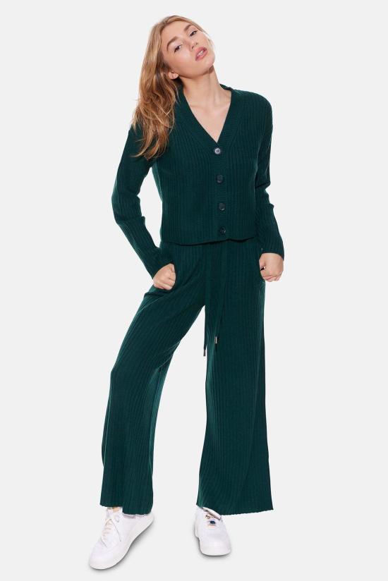  블루&크림 스트레이트 팬츠 비아트리스 리브 카디건 & 소피 와이드 레그 팬츠 딥 포레스트