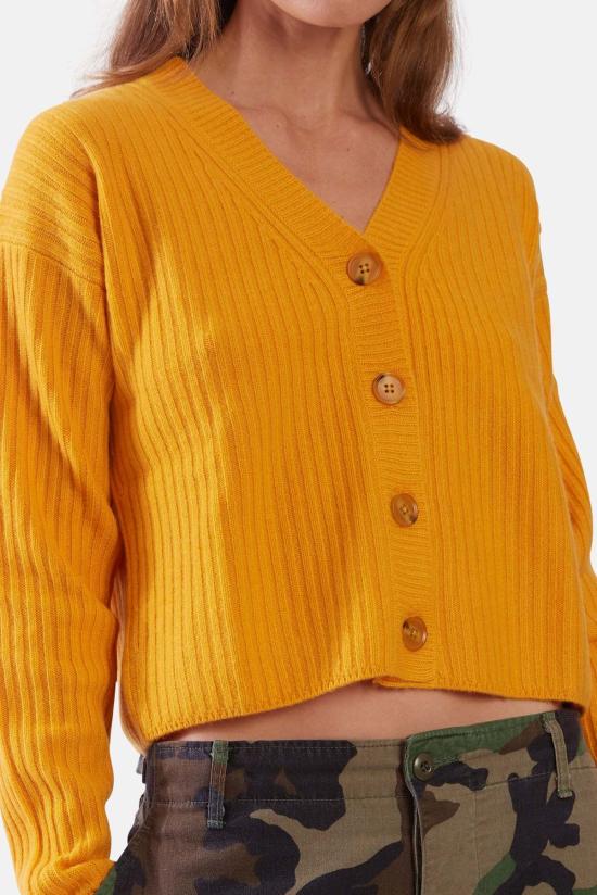  더 타일 클럽 가디건 타일 클럽 비아트리스 리브 카디건 카로틴 - THE TILE CLUB