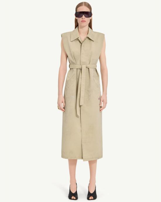  MM6 메종마르지엘라 트렌치 코트 Mm6 Maison Margiela 슬리브리스  베이지 페인트 스플래터