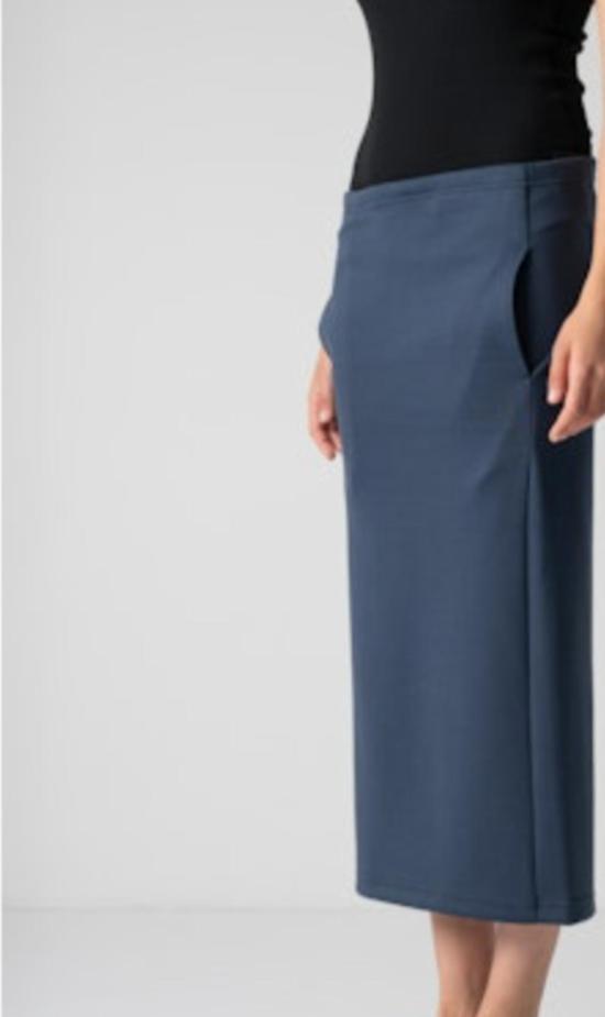  코그 더 빅 스모크 미디 스커트 피아 스커트 네이비 블루