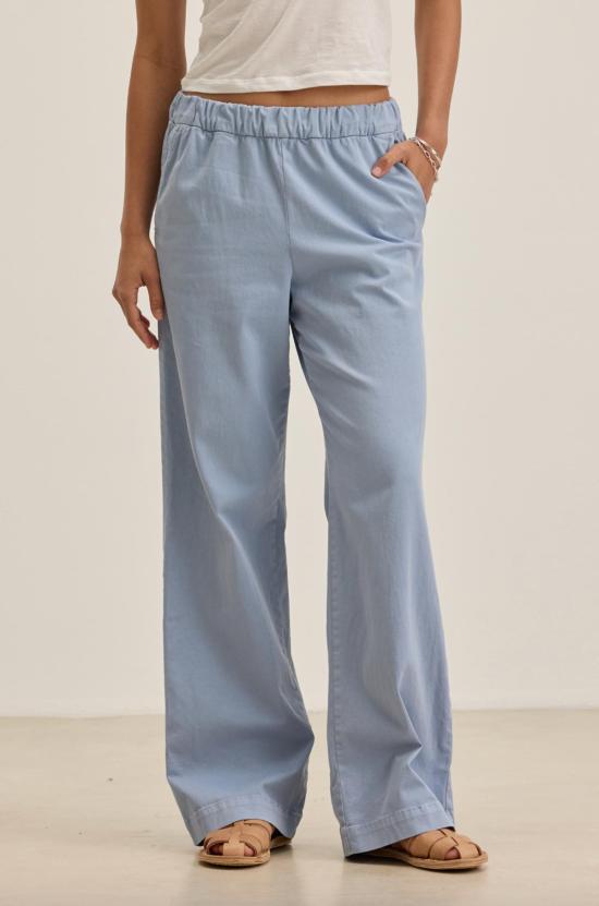  벨벳 스트레이트 팬츠 나야 팬츠 블루 헤이즈