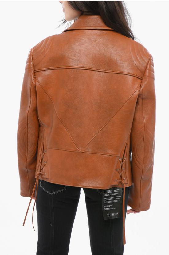  프라다 가죽 자켓 58A1112D02 F0S73 Brown - PRADA