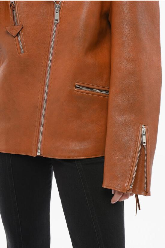  프라다 가죽 자켓 58A1112D02 F0S73 Brown - PRADA