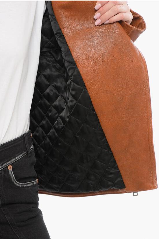  프라다 가죽 자켓 58A1112D02 F0S73 Brown - PRADA