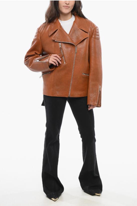  프라다 가죽 자켓 58A1112D02 F0S73 Brown - PRADA