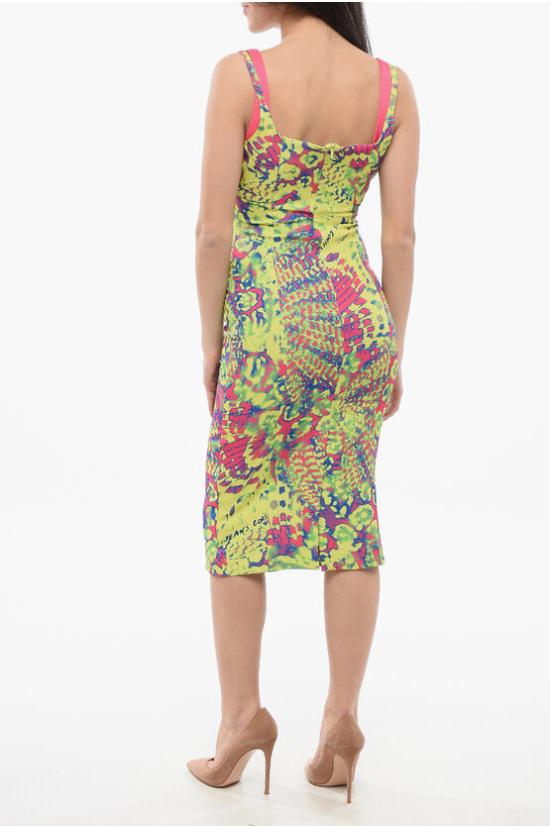  베르사체 미디 원피스 76HAO919 NS397 609 Giallo Verde - VERSACE