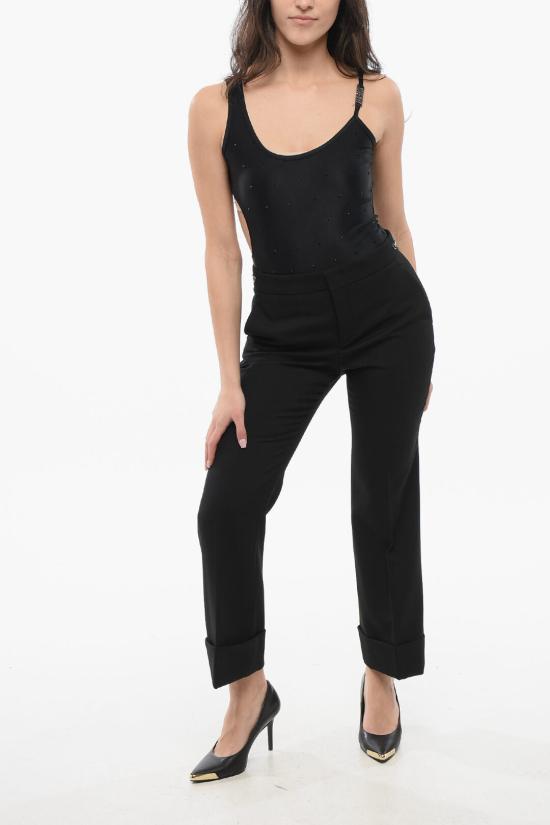  구찌 울 팬츠 776315ZHW51 1000 Black - GUCCI