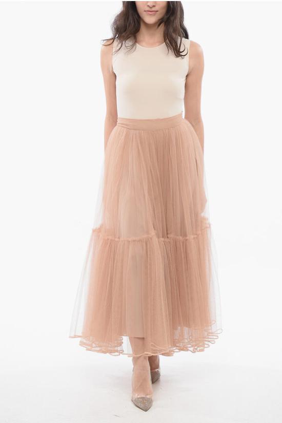  디올 롱 스커트 311J11A 8648 4220 Pink - DIOR