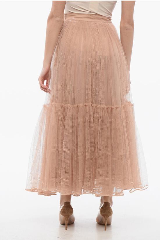  디올 롱 스커트 311J11A 8648 4220 Pink - DIOR