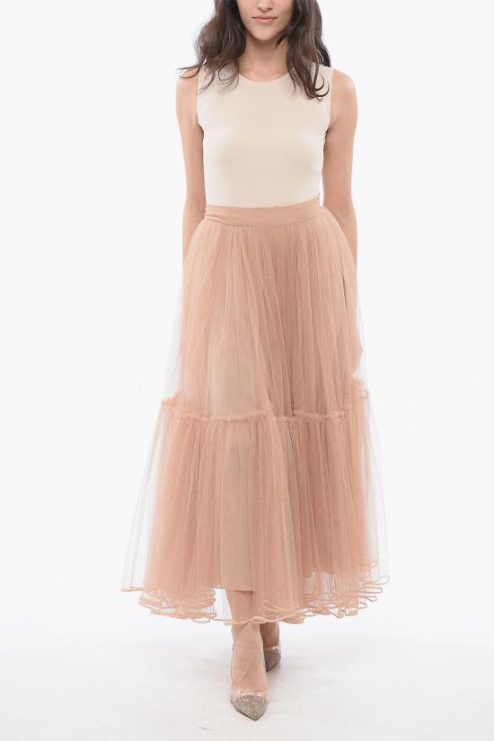  디올 롱 스커트 311J11A 8648 4220 Pink - DIOR