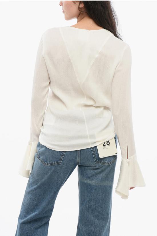  지방시 블라우스 BW617 J14W0 100 White - GIVENCHY