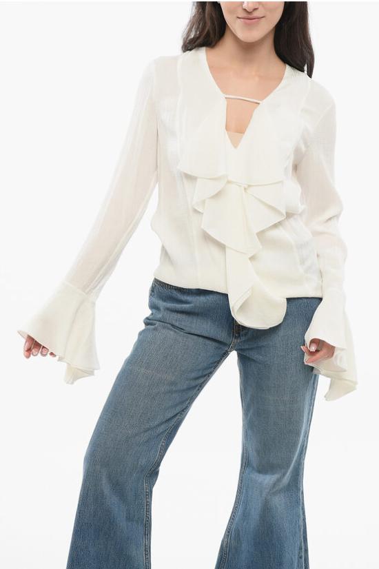  지방시 블라우스 BW617 J14W0 100 White