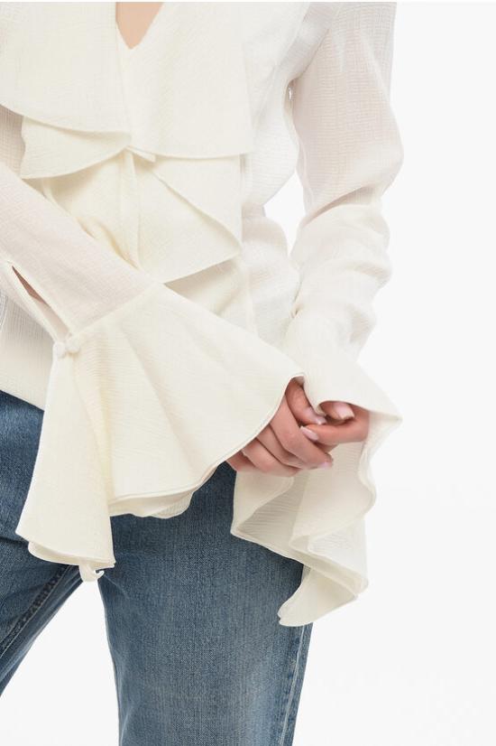  지방시 블라우스 BW617 J14W0 100 White - GIVENCHY